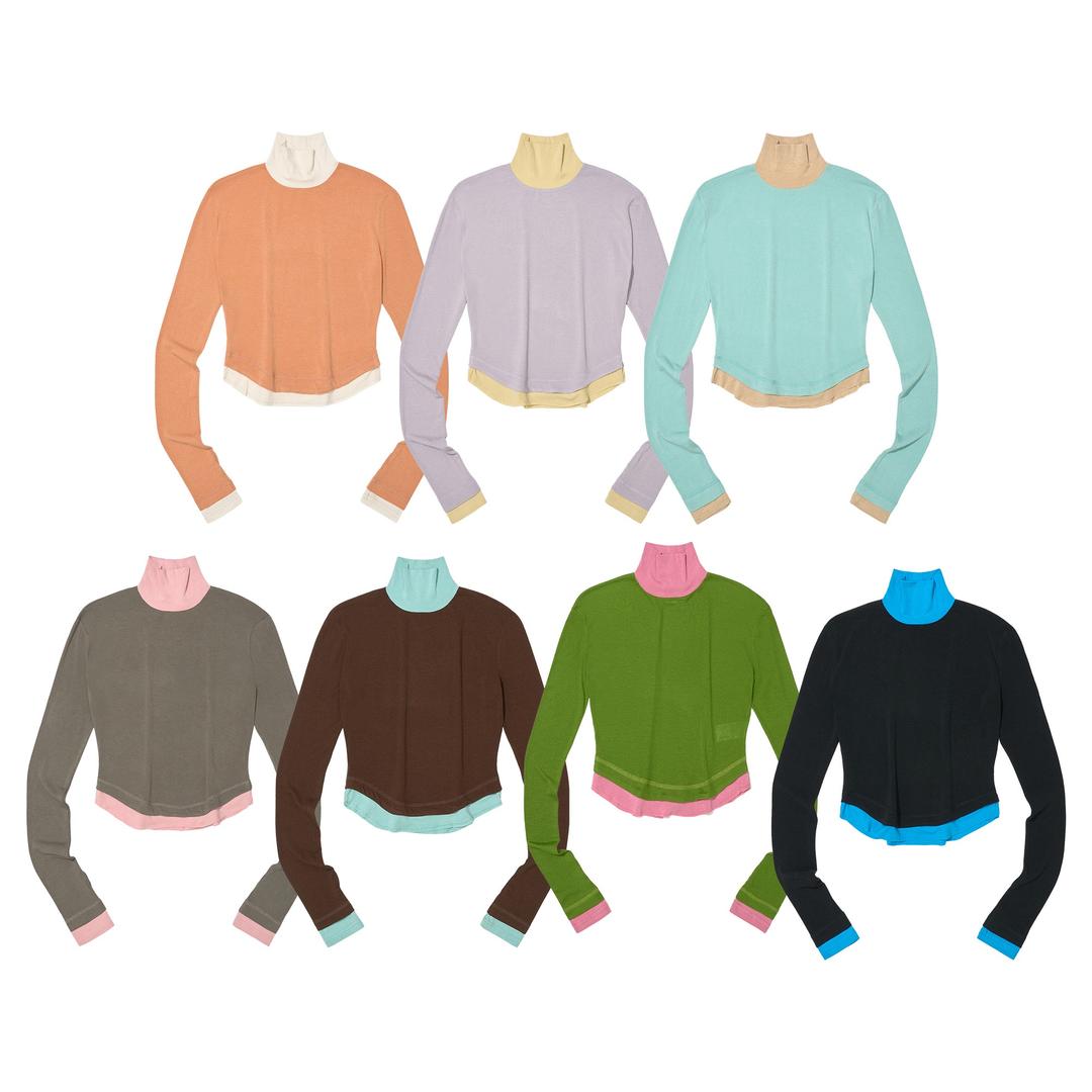 [유투버 PICK] DOUBLE LAYERED HIGH NECK TEE_7 COLORS