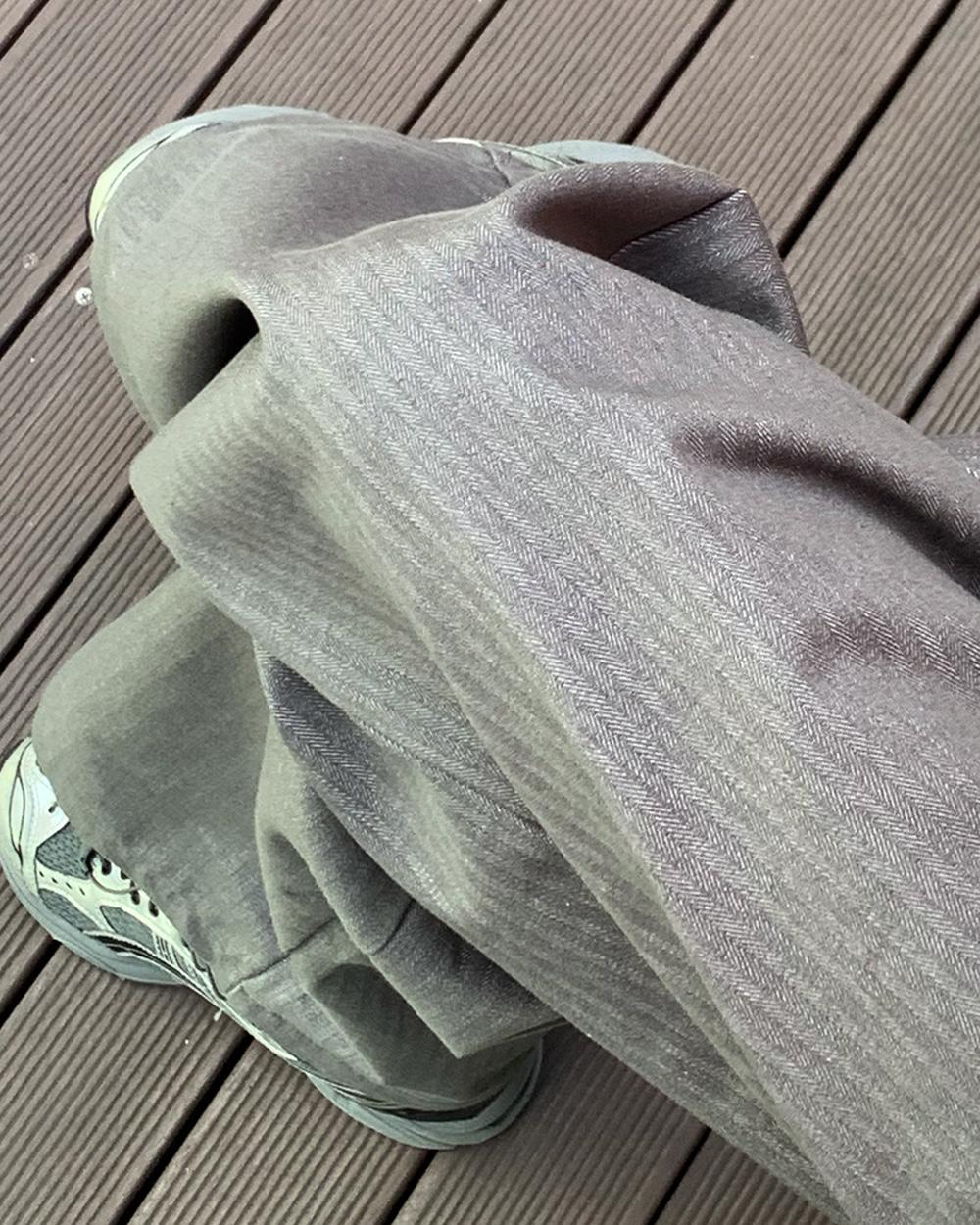 Herringbone denim jeans