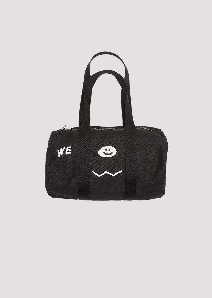 COTTON DUFFLE BAG MINI WE LOVE BLACK