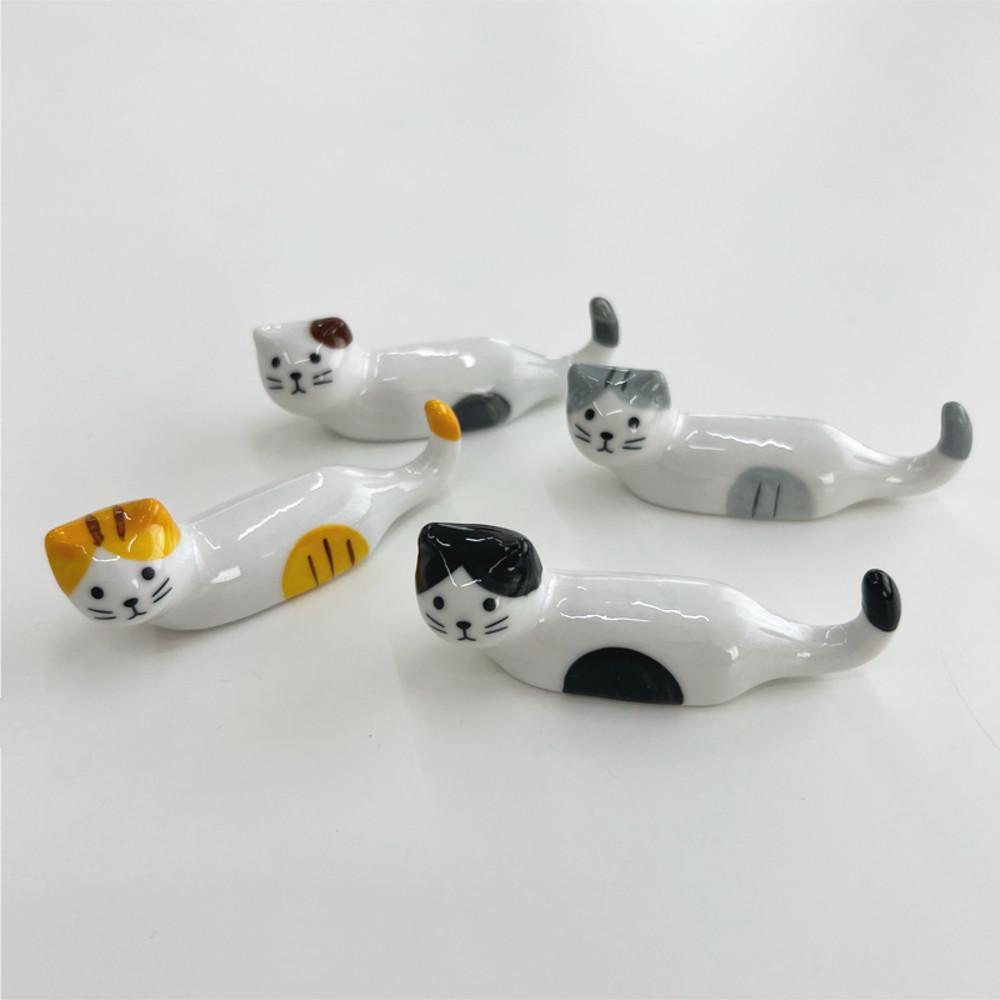 프로젝트소품 고양이 수저받침 세라믹 도자기 숟가락 젓가락 받침