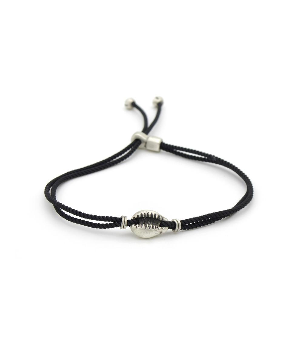 Shell string bracelet (black)