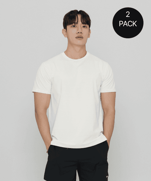 [2pack] 에어스트 무지 반팔 티셔츠