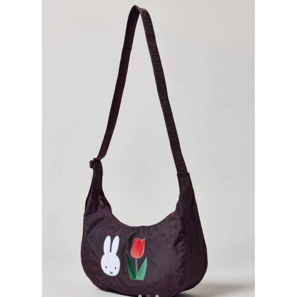 BAGGU x 미피 미디엄 나일론 크레센트 백 자수 튤립