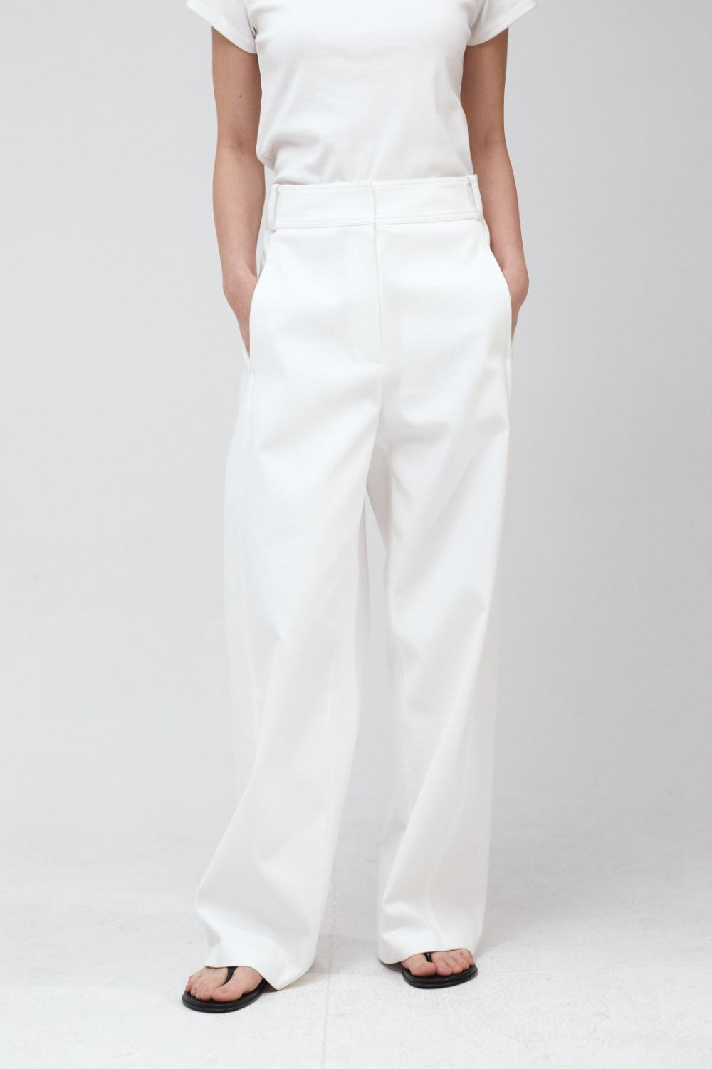 [4TH] Davin Curve Pants (White)