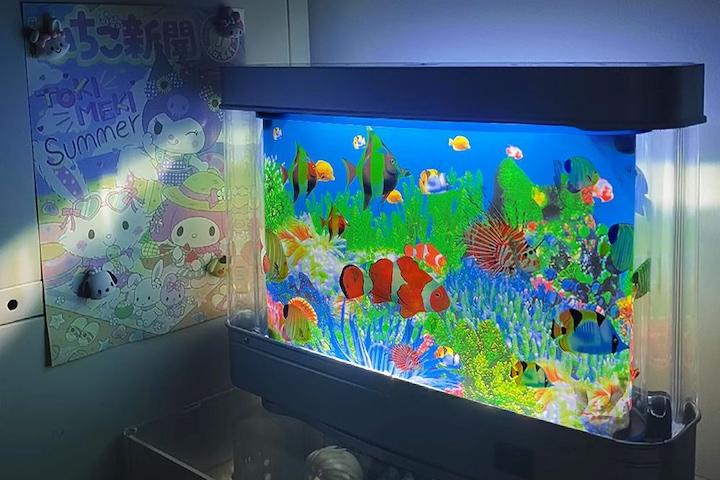 신비한 바다 LED 움직이는 페이크 물멍 가짜 어항 해양수족관 무드등 조명