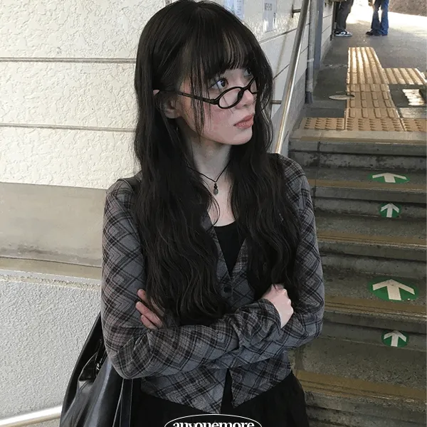 [단독진행/봄신상🖤] 닝이 체크 슬림핏 가디건