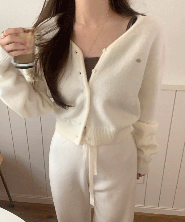 소녀레시피 폭닥 팬던트 브이넥 니트 가디건 cd