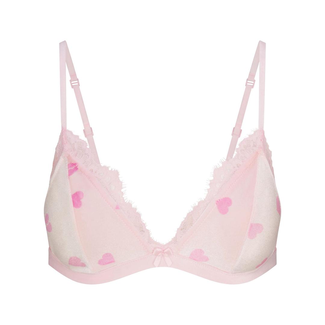 VELVET LACE TRIANGLE BRALETTE | CHERRY BLOSSOM HEART BREAKER