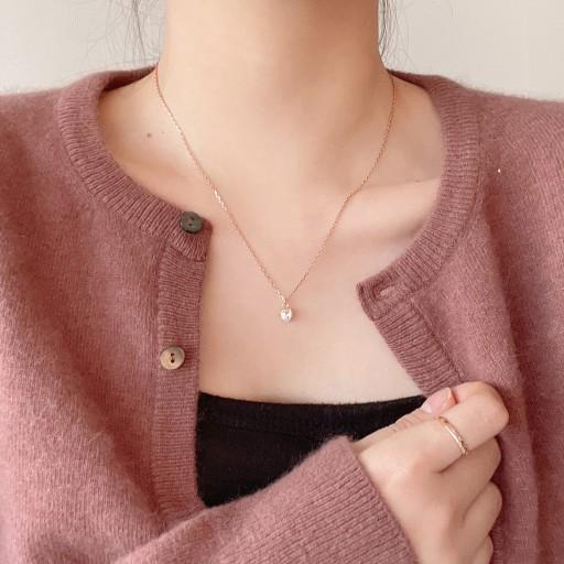 ❄️무배❄️ 하트 큐빅 포인트 데일리 목걸이