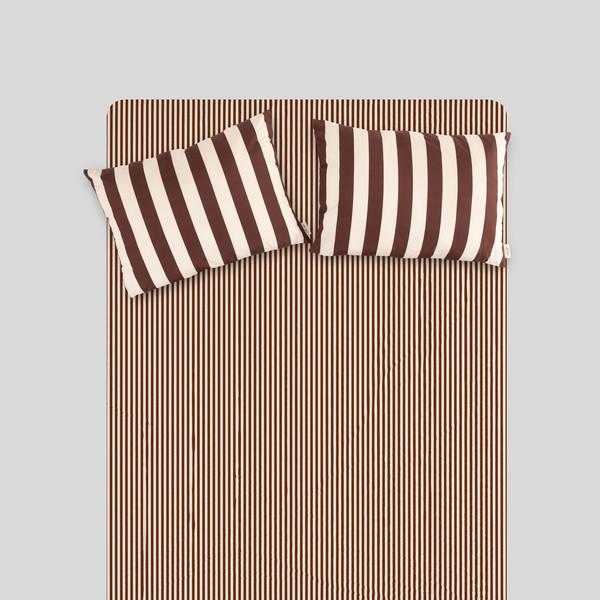 알러지케어 핀 스트라이프 매트리스 커버_Mocha&Tofu