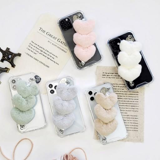 Linkvu 하트 퍼쿠션 핸드스트랩 투명케이스