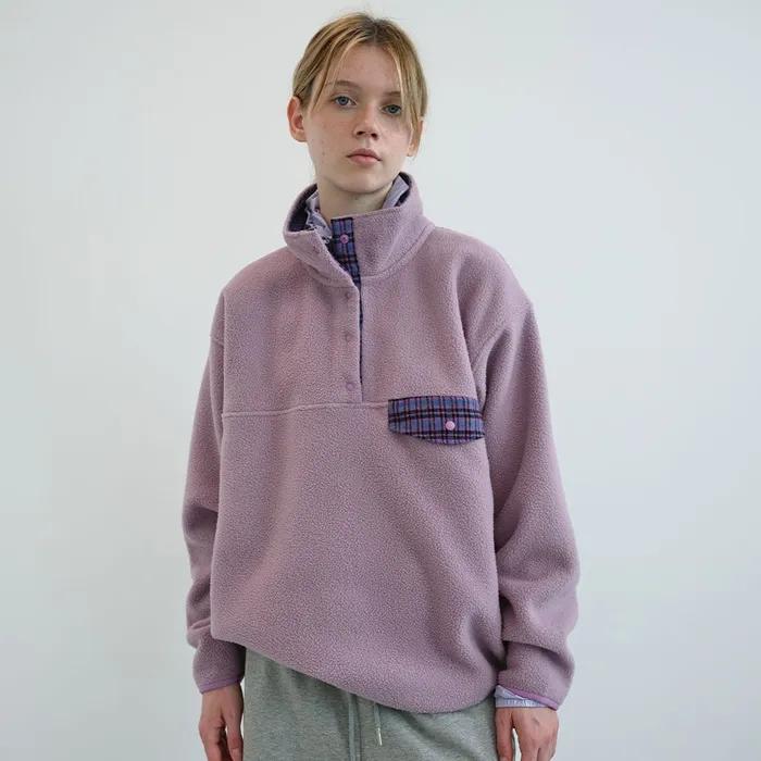 [12/15(월) 예약배송] 레트로 스냅 플리스 아노락 (Lavender)