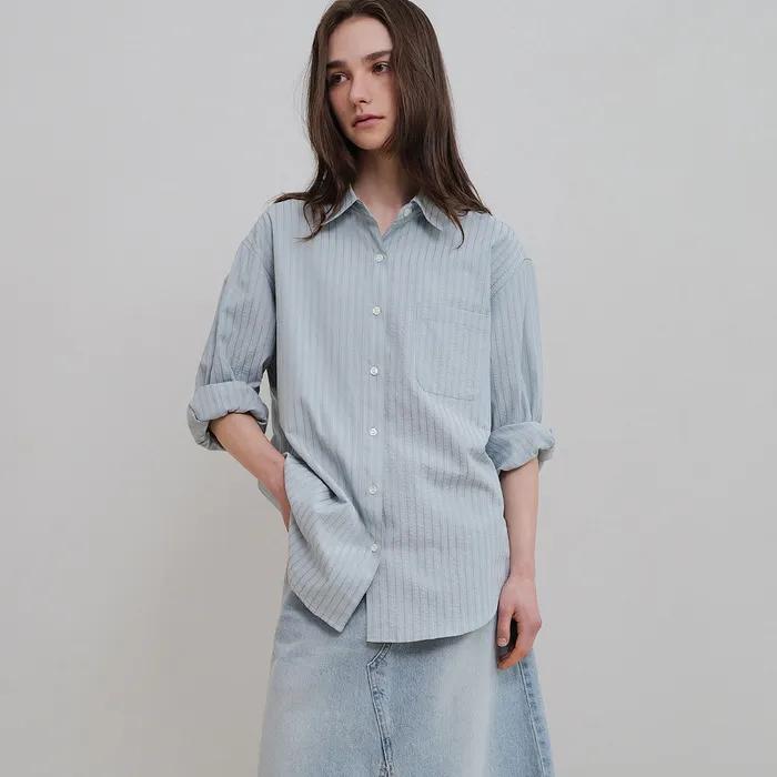 Post seersucker shirts (sky blue)