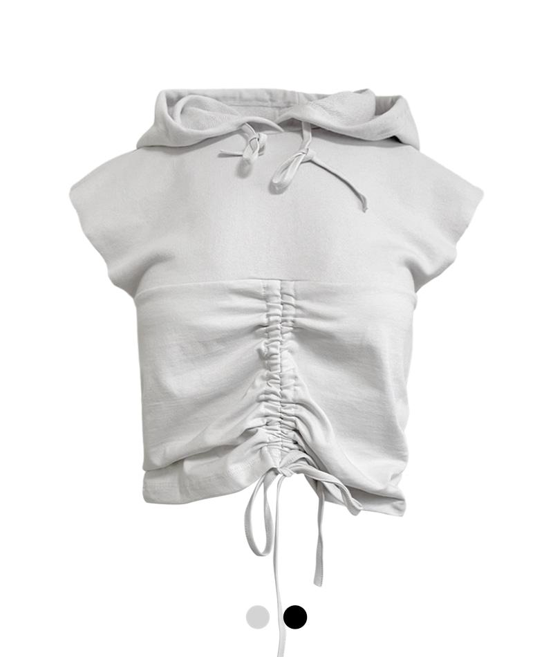 데일리 스트링 후디 탑