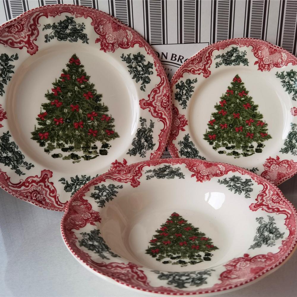 존슨브로스 크리스마스 접시 트리 플레이트 3종