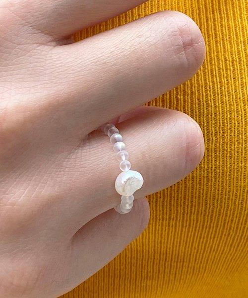 DV025 Beads pearl point ring