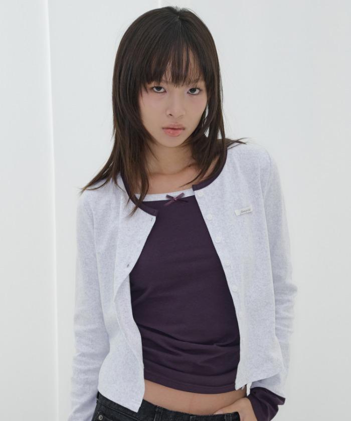 AIRY BUTTON CARDIGAN (MELANGE) F26QB041