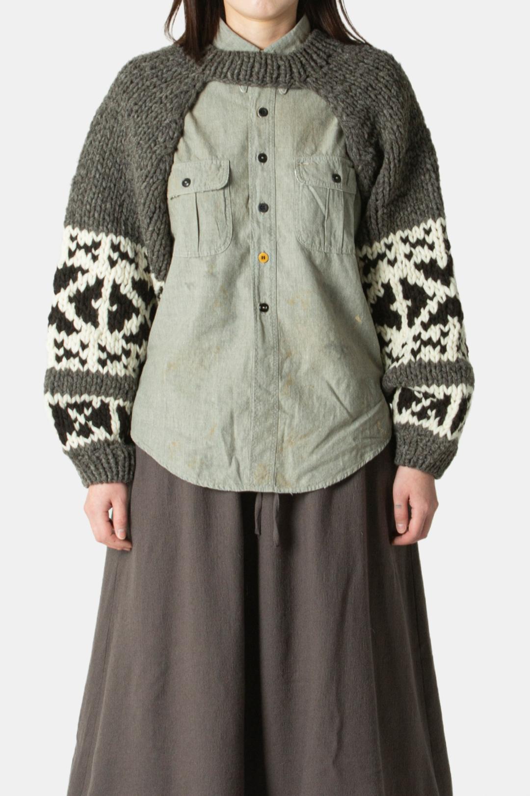 (25FW) COWICHAN KNIT BOLERO TAUPE