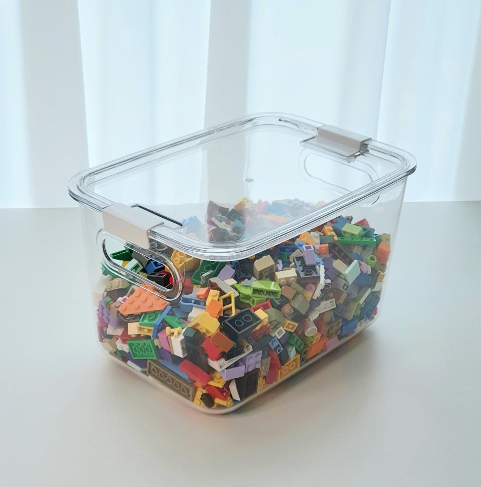 화이트락 투명 수납함 뚜껑O 높은형_소 정리함 리빙박스 펜트리 장난감 레고 옷