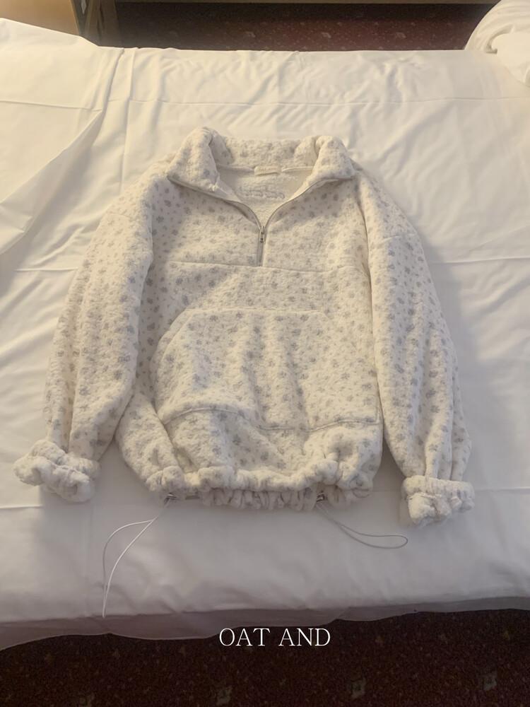 오트앤드 [made] 라벤더 후리스 반집업