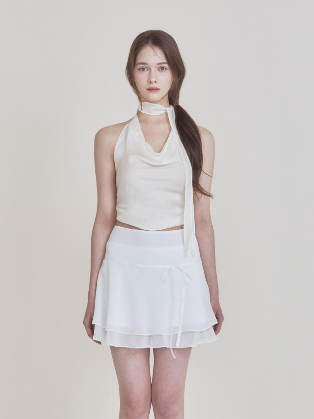 [3/24 예약배송]Scarf halter top (Cream)