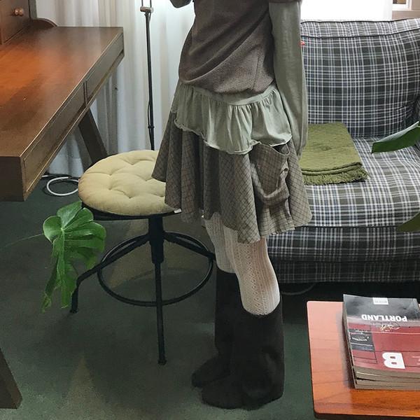 우즈 체크 스커트 ( wooz check skirt )