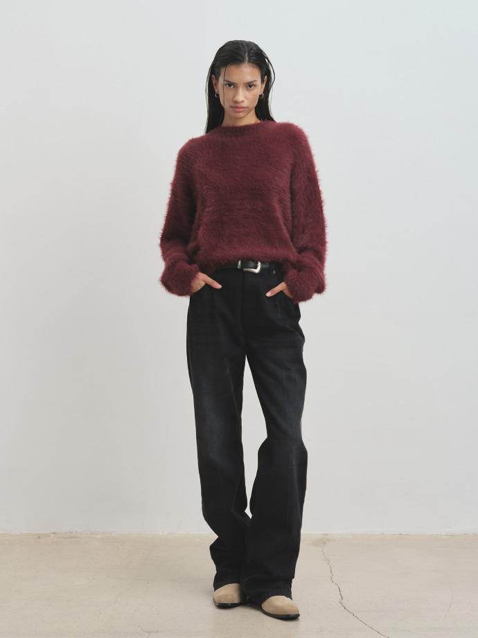 FLARED-LEG DENIM JEANS_ FADED BLACK