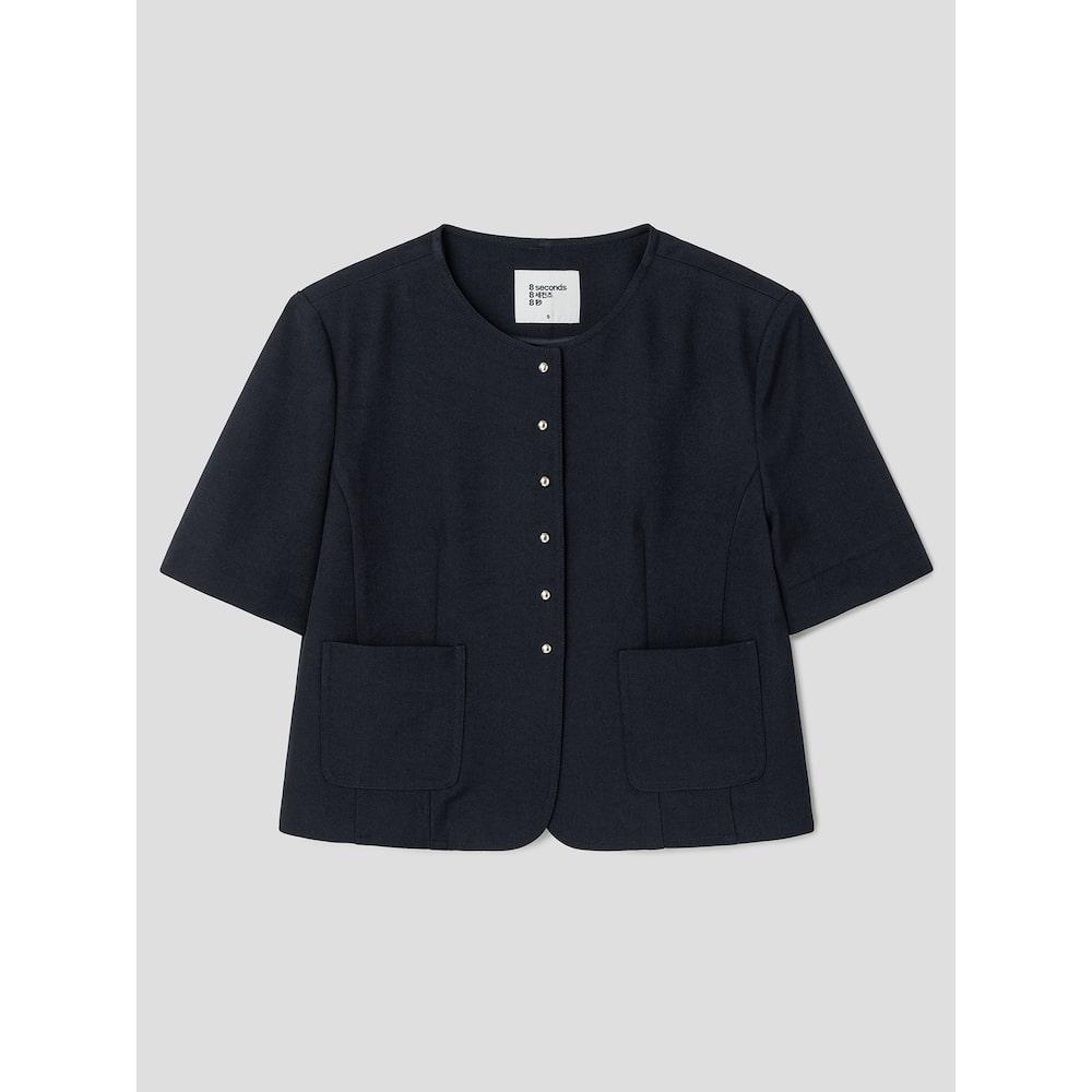 에잇세컨즈 스냅 버튼 반소매 재킷  네이비 (125511MQ7R)