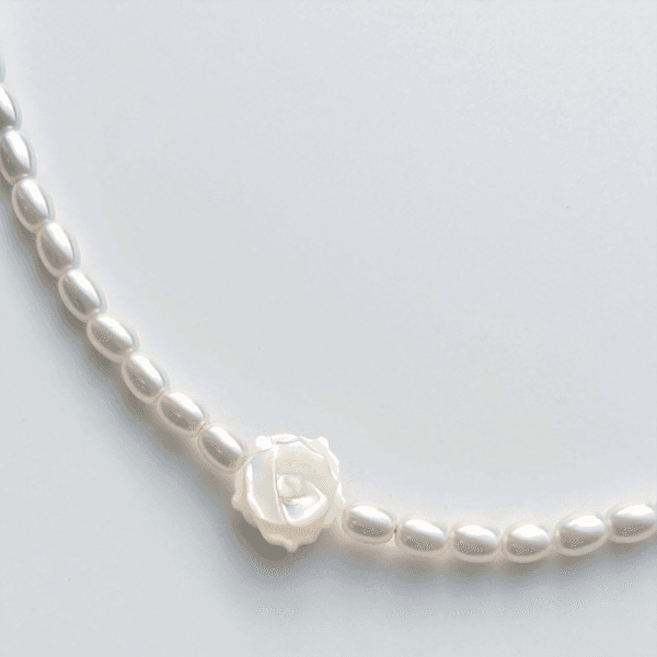 White rose necklace