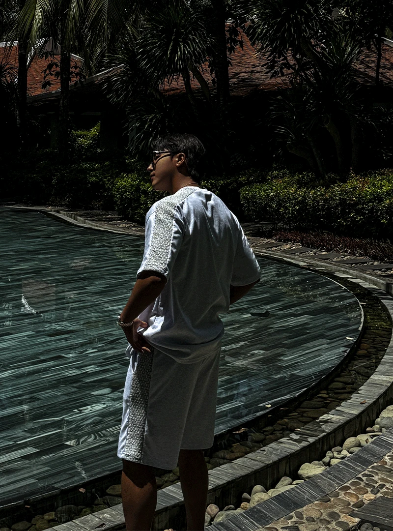 [상의] 니티드 라인 셋업 반팔