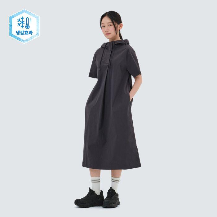 냉감 루트 후드 원피스 Charcoal (S25MWROP65)