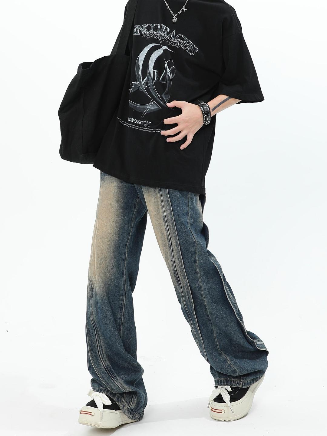 MaxDstr Stain Washed Jeans - M / Blue