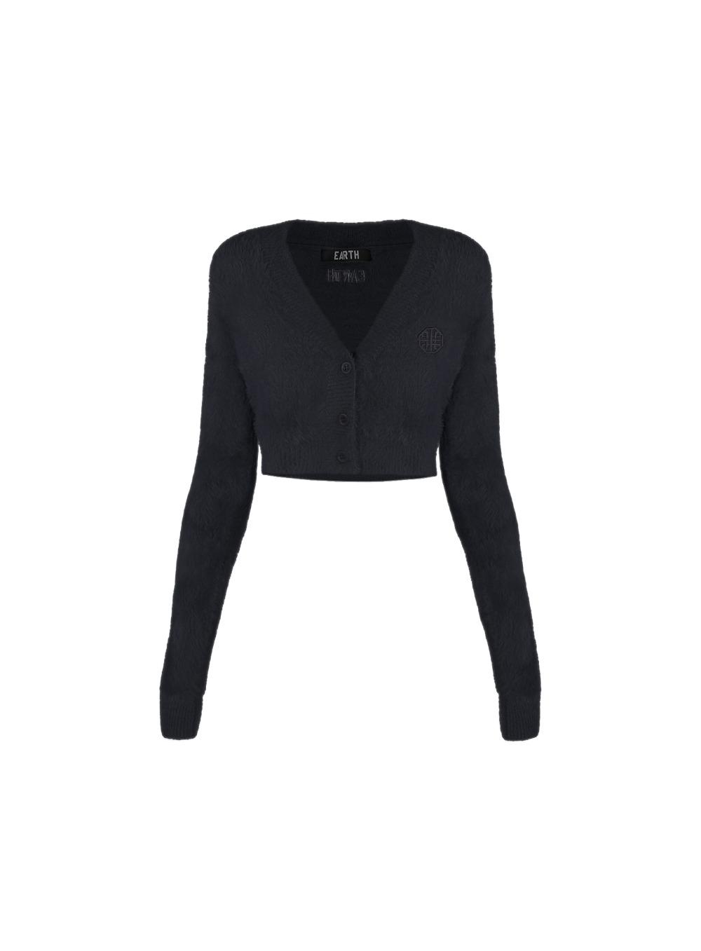 [ep1-cdg22-005] Mohair Crop Cardigan - Black