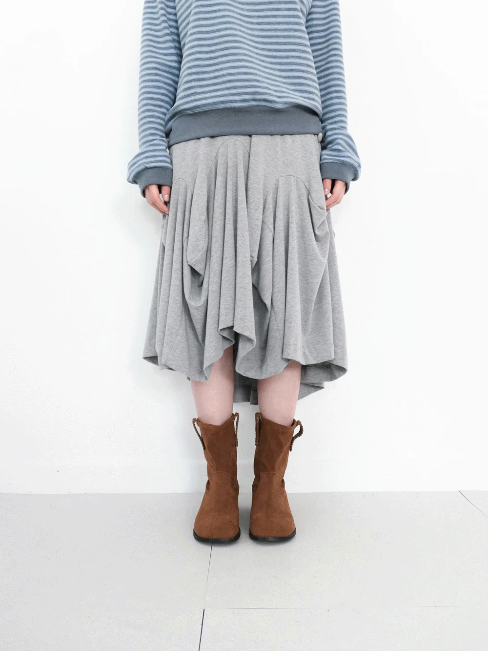드레이프 져지 스커트 (2c)