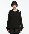 ASYMMETRIC LAYERED KNIT (UNISEX) BLACK