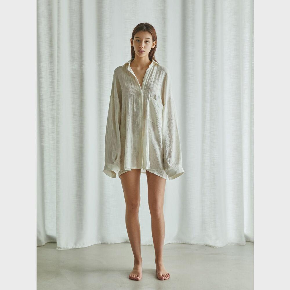 SS21 UNISEX AMU SIGNATURE LINEN SHIRT #IVORY