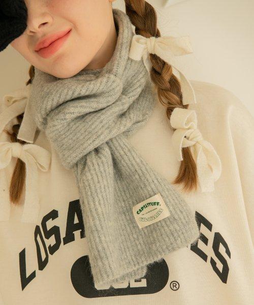 CAPSNSTUFF 몽실 니트 숏 머플러 GRAY