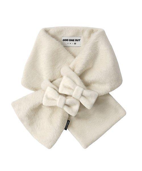 LONG HAIR RIBBON MUFFLER IVORY