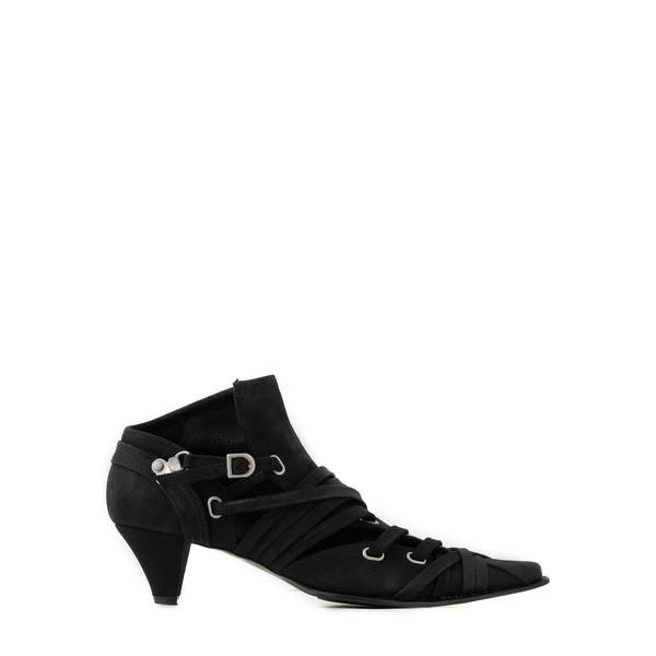 WAXED STRAPPY PUMPS 01 BLACK