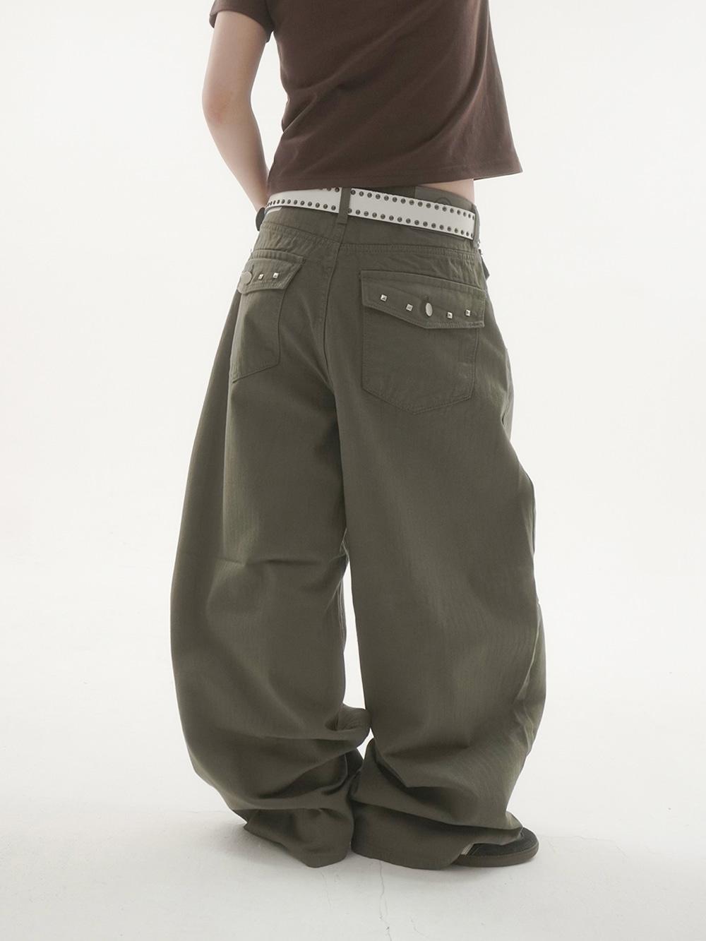 피크 스터드 백 포켓 팬츠 -2C