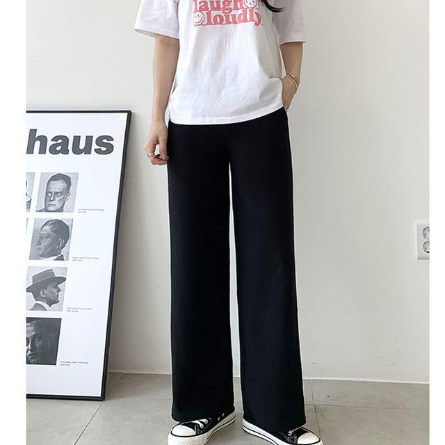 [당일/숏&롱}~2xl 기모선택 일자와이드 밴딩 스판팬츠 꾸안꾸 바지 빅사이즈 까지 트레이닝 통바지 키작녀 키큰녀 기모선택  @@ 1709/ 1713