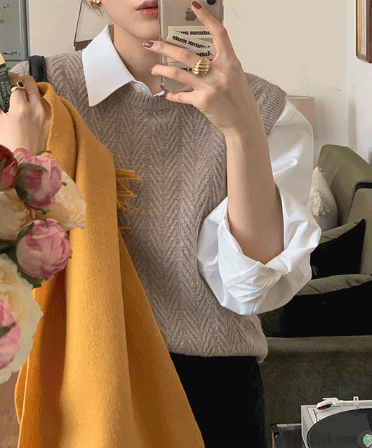 ✨주문폭주/파인울✨ elice knit vest (4color)