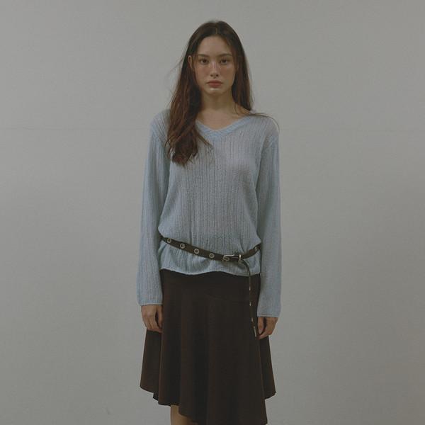 UNBALANCE HOOL SKIRT (BROWN)
