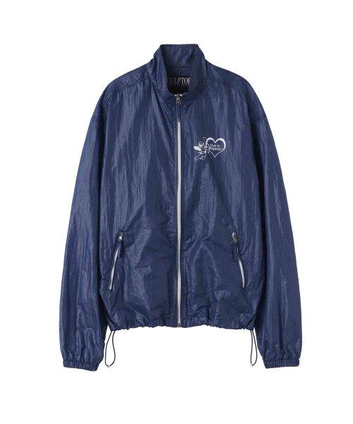 Glossy Nylon Jacket Navy