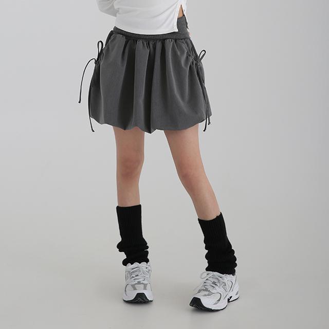 펌킨 벌룬 셔링 밴딩 미니스커트 2col