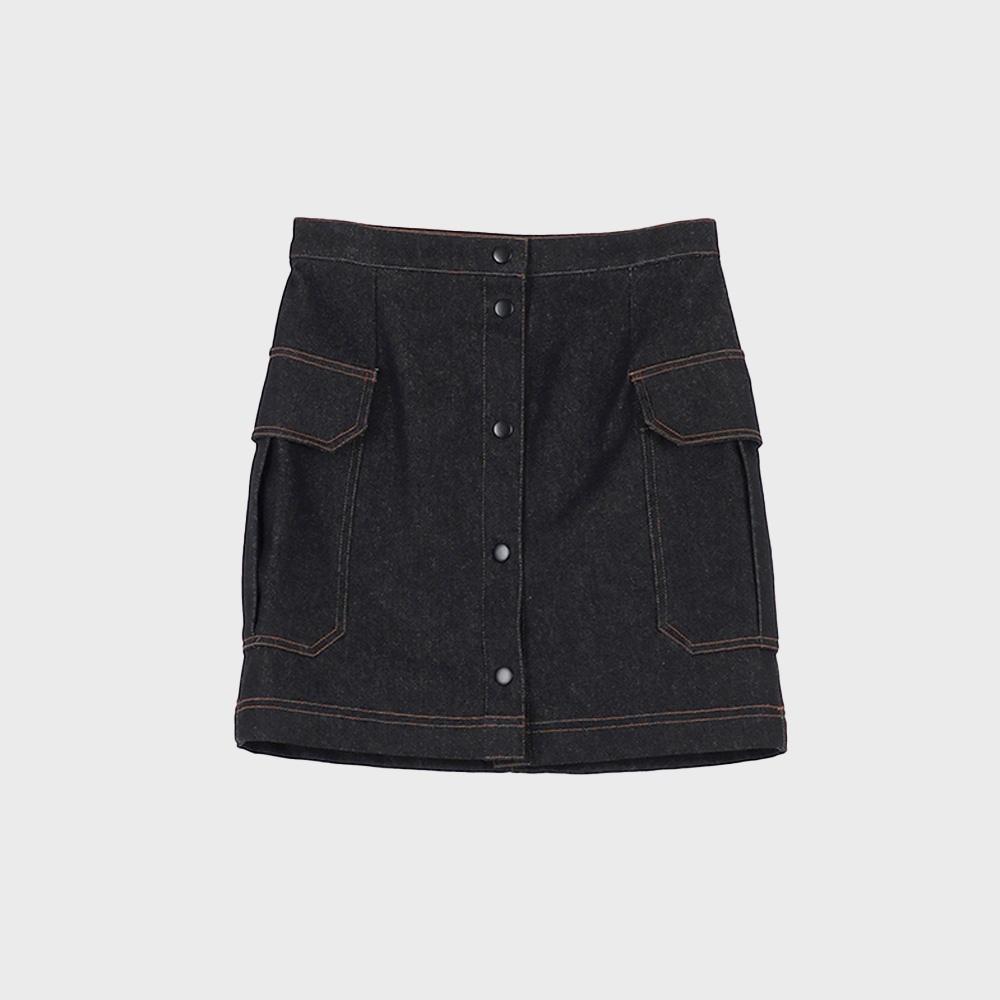 JUNE Denim Mini Skirt - Black