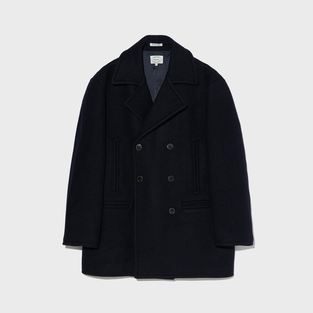Wool Pea Coat (Navy)