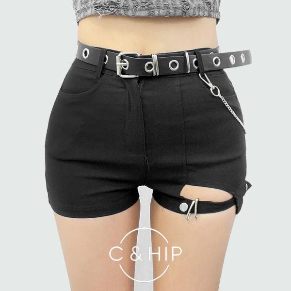 씨앤힙 코지 체인 벨트세트 가터벨트 무대 댄스 하이웨스트 숏팬츠 반바지