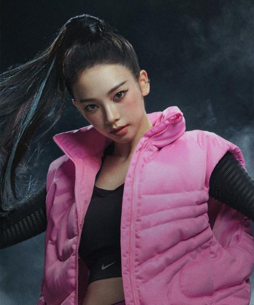 스포츠웨어 스우시 시리즈 오버사이즈 다운 베스트 W - 핑크 스펠 / IH8008-606