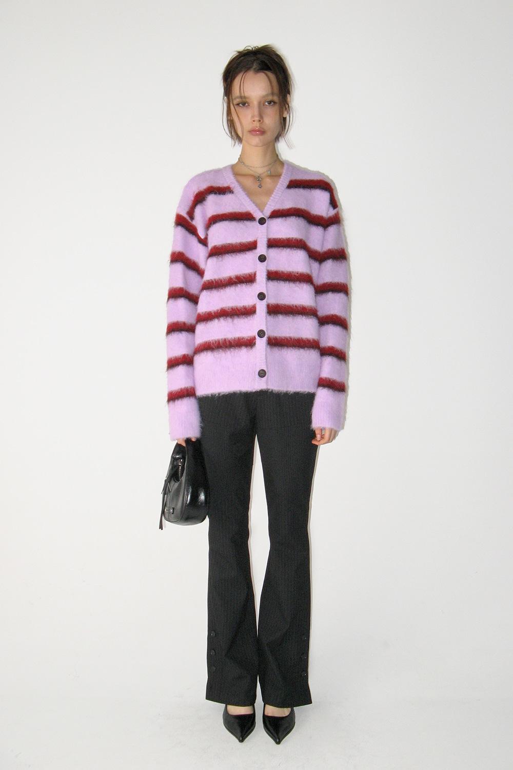 Hairy Overfit Cardigan, PURPLE